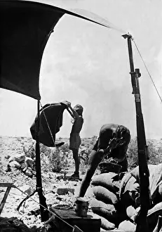 Bayonets: German soldier at camp, 1942
