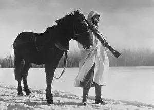 Panje: German soldier with a horse on the Eastern Front, 1942
