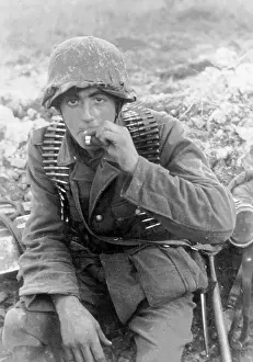 Ilmensee: German Soldier During a Pause in the Fighting