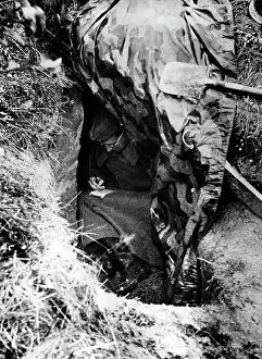 Folding: German soldier in his position on the Eastern Front, 1941