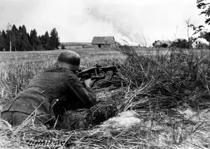 Foxhole: German soldier at Riga, 1944