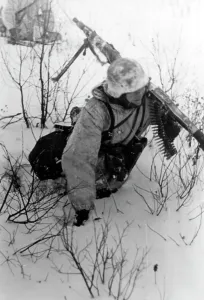 Sunk: German soldier on the snow-covered Eastern Front, 1942