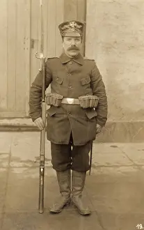 Bayoneted: German soldier standing to attention, WW1