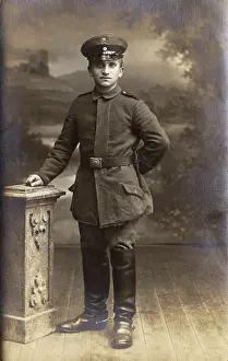 Stirrups: German soldier in studio photo, WW1
