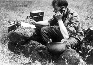 Foxhole: German soldier on the telephone, 1941