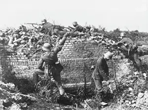 Repelling: German soldiers in action WWI