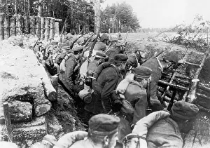 Ladders: German soldiers before attacking, 1914