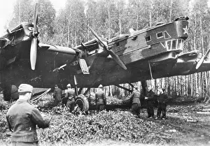 Undamaged: German soldiers at a captured Russian plane, 1941