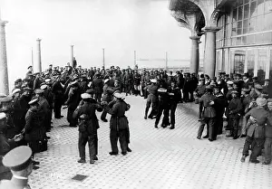 Pastime: German soldiers dancing in Ostend, 1918
