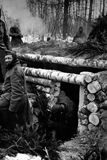Logs: German soldiers on the Eastern Front in winter, 1942