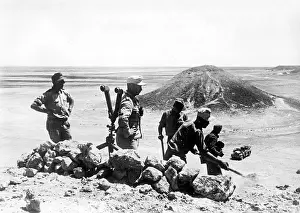 Erect: German soldiers erect an observation post, WW2