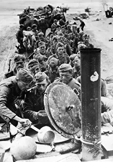 German soldiers in a field kitchen, 1941