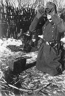 Launchers: German soldiers with a grenade launcher on the Eastern Front