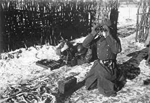 Launchers: German soldiers with a grenade launcher on the Eastern Front