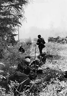Halt: German soldiers at a halt at the Eastern Front, 1941