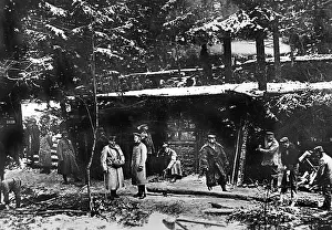 Chop: German soldiers making accommodations, 1915