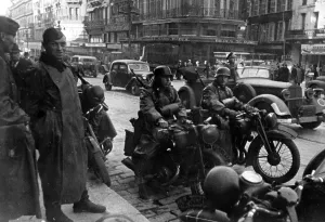 Motorcycles: German soldiers in Marseilles, 1942