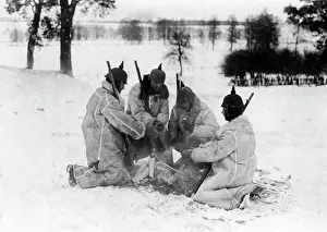 Campfire: German soldiers on picket guard, 1915