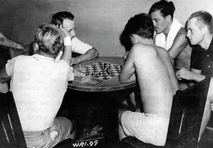 Pows: German soldiers in a prison camp in Canada, 1940
