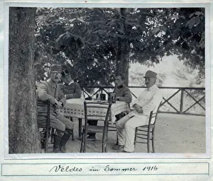 Veldes: German soldiers relaxing, WW1