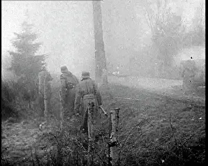 Bastogne: German Soldiers Retreating Under Fire Near