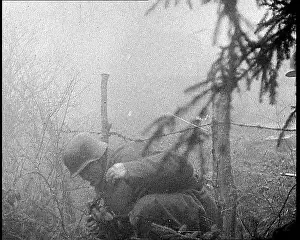 Bastogne: German Soldiers Retreating Under Fire Near