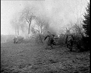 Bastogne: German Soldiers Retreating Under Fire Near