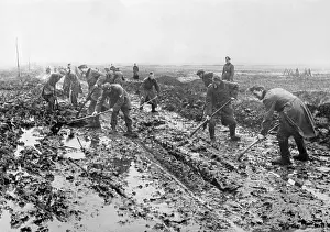 Soaked: German soldiers secure a road on the Eastern Front, 1941
