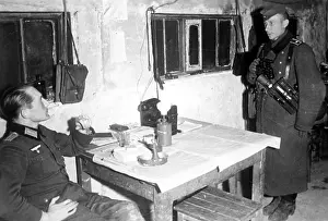 German soldiers in a shelter on the Eastern Front, 1942