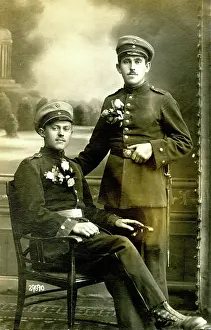 Naumburg: Two German soldiers in studio photo, WW1