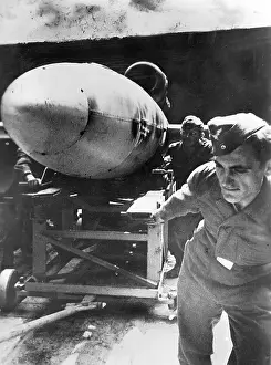 Guided: German soldiers transporting a V-1 flying bomb to the launch