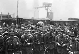 Treptow: German soldiers before the trip to the front, 1915