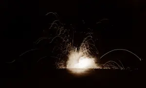 Bursting: German star shell bursting at night, Ploegseert, March 1916