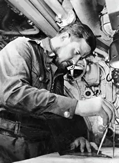Navigating: German submarine on an enemy voyage
