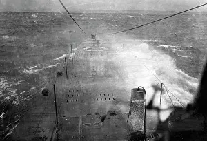 Foam: German submarine during heavy weather, 1917