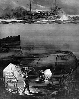 Suggest: German submarines getting supplies
