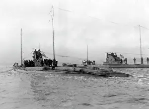 Pola: German submarines in the harbour of Kiel, 1918