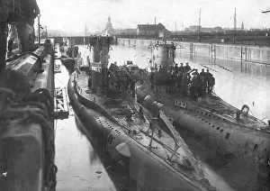 Transferred: German submarines before the transfer to England, 1919
