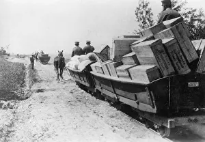 Gauge: German supply train on a narrow gauge railroad on the Easter