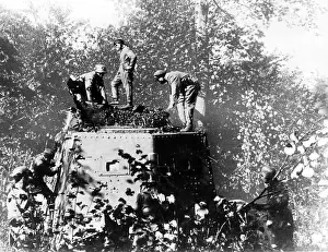 Arras: German tank is camouflaged, 1918
