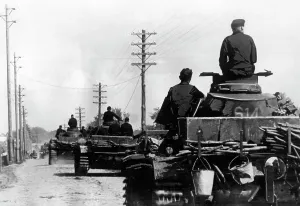 German Soviet: German tank column on the Eastern Front, 1941