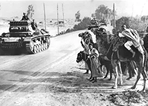 Additional: German tank column on a road in Africa