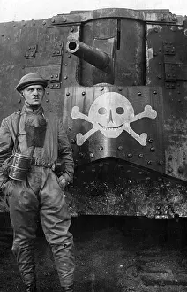 Crossbones: German Tank and Soldier, 1918