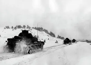 Toward: German tanks during the advance to Klin, 1941