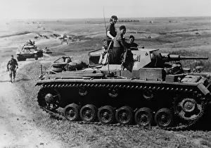 Rostow: German tanks during the battle of Rostov, 1942