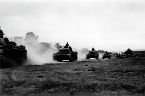Vane: German tanks on the march at the southern sector
