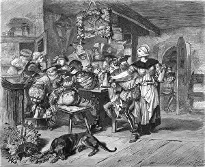 Bierkeller: German tavern scene with soldiers