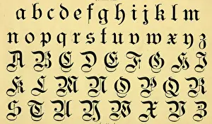 Typography: German text alphabet, upper and lower case A-Z