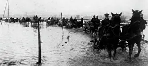 Submerged: German train vehicles in Serbia, 1915