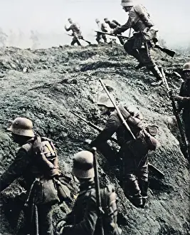 German trench attack WWI